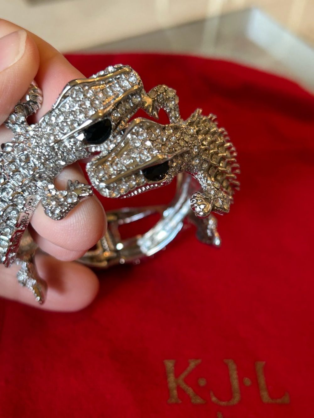 Kenneth Jay Lane Rhinestone Alligator Bracelet - Picture 4 of 7